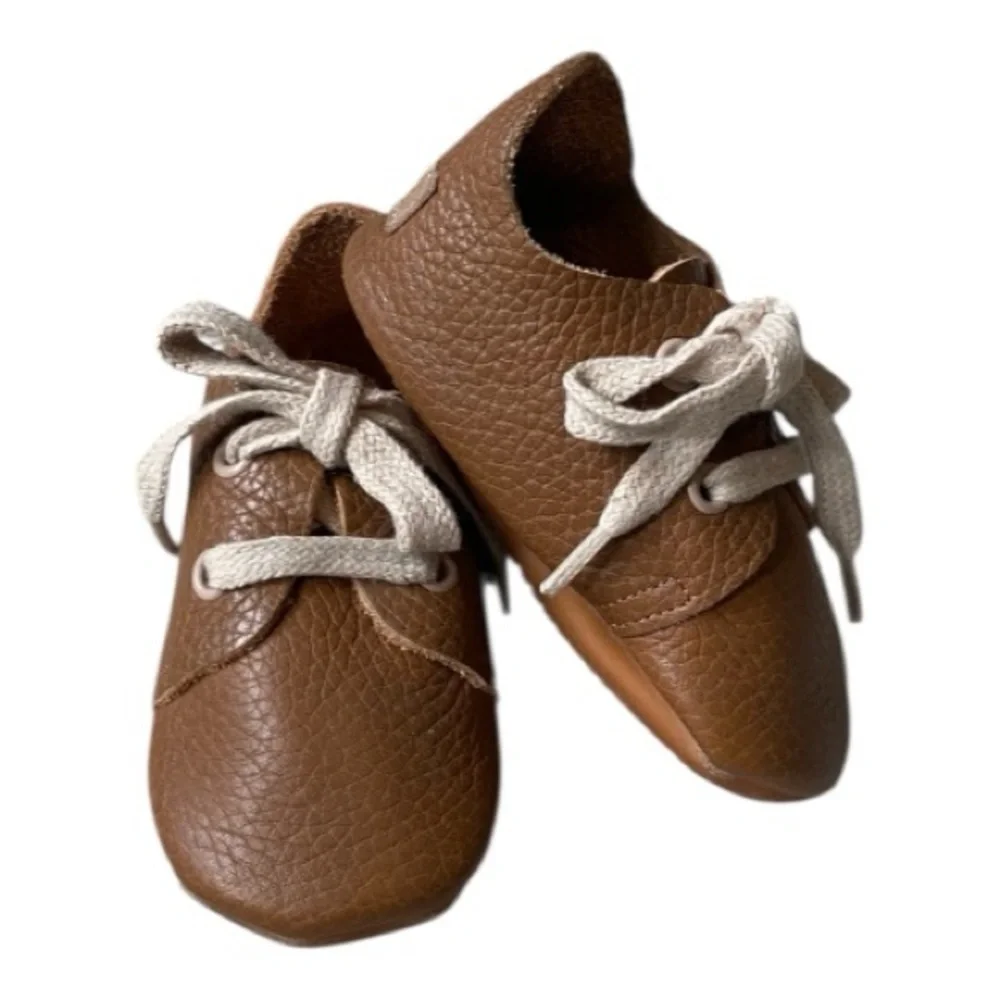 NEW Ella Bonno Brown Leather Baby Shoes Size 2